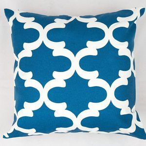 Ocean Blue Quatrefoil Throw Pillow Cover, Set of 2